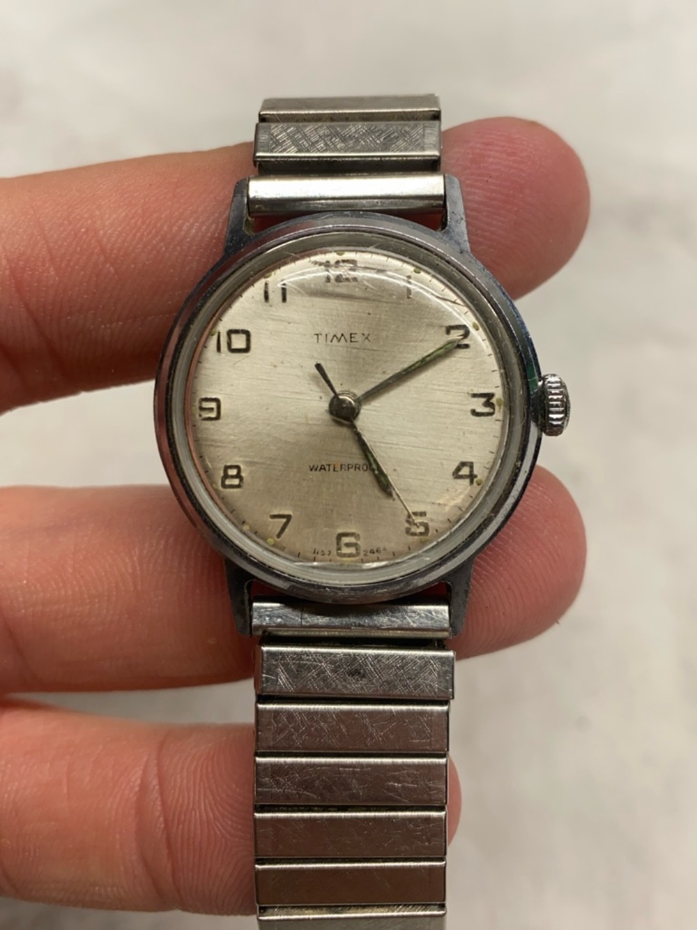 Vintage Timex mechanical wristwatch Working Conditions Silver